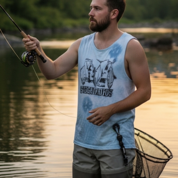 Mountain & Isle, Altered, Tie Dyed, Fishing tank top - Picture 1 of 5